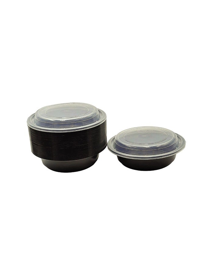 SNH Packing حاوية ميكروويف سوداء 16 أونصة دائرية مع غطاء عبوة من 12 قطعة - Image 2